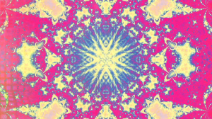 Colorful visual generated by the Hyperflux instrument in Recursion Studio, featuring layered, looping waveforms and fractal geometry.