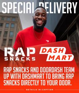 RAP SNACKS FOUNDER AND CEO JAMES LINDSAY ANNOUNCES THE BRAND WILL NOW BE AVAILABLE ON DOORDASH