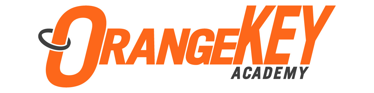 orange key academy logo orange letters on white background