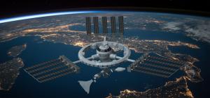 Titans Genesis Spaceplane approaching LEO Titans OrbitalPort Space Station (TOPSS)