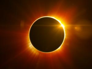 La cromosfera del sol durante un eclipse solar