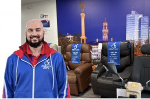 Picture ofAvi Chandavarkar, in his showroom in Worcester MA