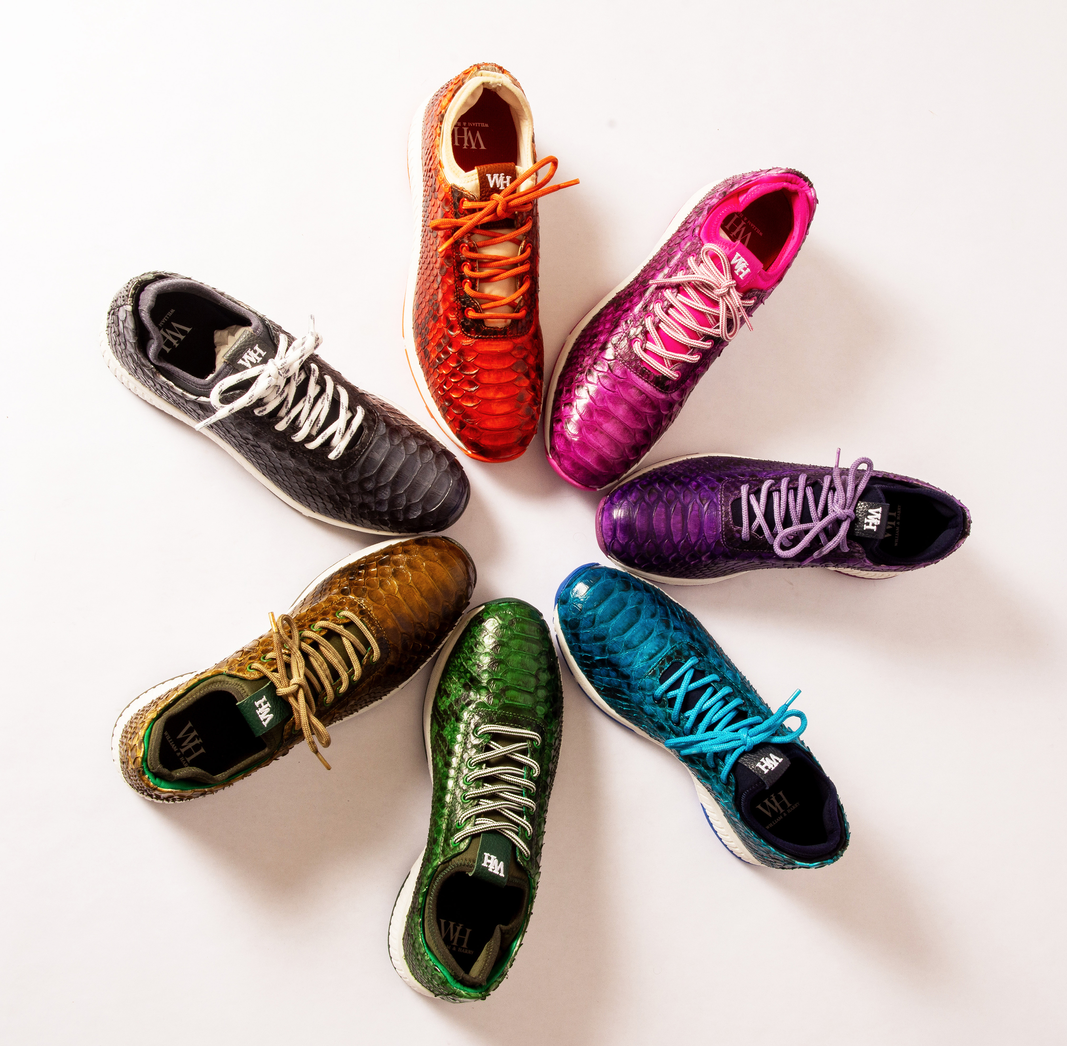 "Exotic elegance in golf footwear, from every angle."