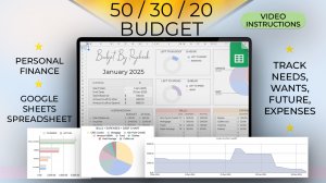 Start budgeting with a beginner-friendly 50/30/20 template—track spending and savings with ease.