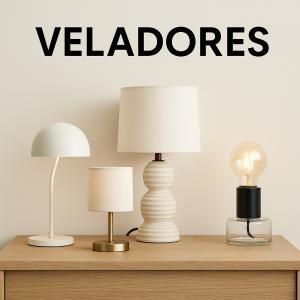 Veladores modernos sobre mesa de luz en tonos neutros, con diseño escandinavo, vintage y LED decorativo