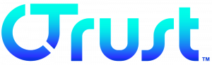 CTrust horizontal logo transitions from light blue at top to dark blue at bottom
