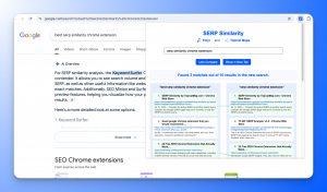 SERP Similarity Chrome Extension by Floyi and TopicalMap.com