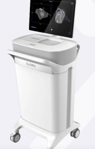 Clarix Imaging’s FDA-cleared VSI-360™ device — a compact, intraoperative CT scanner providing real-time 3D imaging of excised breast tissue to improve surgical outcomes.