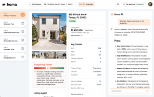 Screenshot of Homa's Property Analysis Page