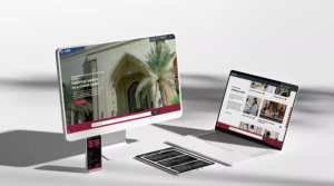 AUIB’s redesigned website displayed on multiple devices including a desktop monitor, smartphone, tablet, and laptop, highlighting its responsive design and seamless user experience across platforms.