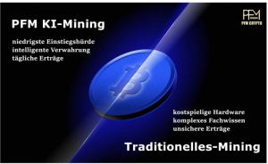 PFM CRYPTO zeigt die Vorteile des KI-Cloud-Minings gegenüber traditionellem Mining.