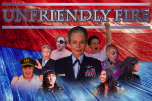Poster Image from Richard Tucci's Unfriendly Fire, starring Golden Globe nominee Beverly D'Angelo.