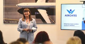Aeroates CEO, Giovanna Mirabile, during her speech in the Launch of Aeroates at SmartCity Malta