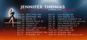 Jennifer Thomas list of tour dates, Summer 2019