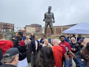 Energy and excitement was in the air during the unveiling of the Muhammad Ali statue in Lewiston, Maine, on May 31, 2025