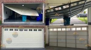 Service truck from Neighborhood Garage Door of Rockville parked outside a Maryland home during a same-day garage door repair visit in Potomac.
