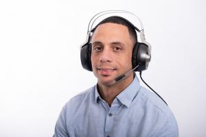 Dominic Barber of NTI on the headset
