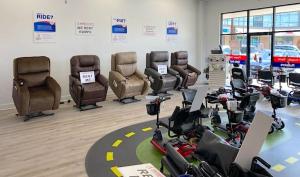 Photo of the Mobility City of New Orleans showroom is complete with power chairs, scooters, lift chairs, wheelchairs, rollators, 3 wheel walkers and more!