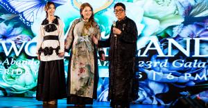 Thalia Tran, Gala Co-Chair Loanne Tran, Thai Nguyen at Abandoned Little Angels Gala Ao Dai Fashion Showcase in Houston, Texas.