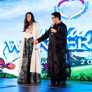 Elizabeth Benavides, Thai Nguyen during Ao Dai Fashion Showcase at Abandoned Little Angels Gala.
