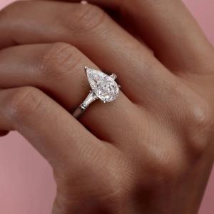 Pear Cut Lab Diamond, Traditional Classic Design Set In Yellow Gold, Available in All Colours