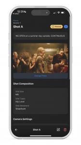A screenshot of the CineLog Pro app