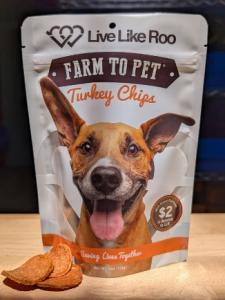 Live Like Roo Turkey Chips Dog Treats bag