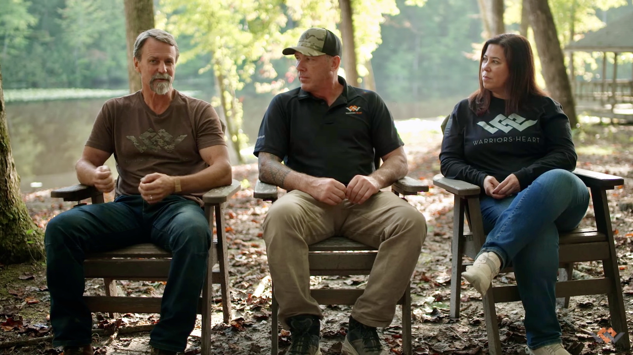 The 3 Warriors Heart Founders (L to R: Tom Spooner, Josh Lannon and Lisa Lannon) discuss their WHY for building a unique healing program exclusively for warriors in their new “Healing Warriors” documentary.