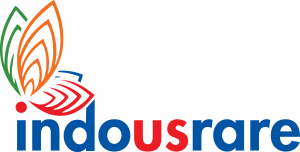 The IndoUSrare logo. IndoUSrare is a 501(c)(3) nonprofit accelerating cross-border collaborations, patient advocacy, and inclusive research to address the unmet needs of 400 million people living with rare diseases worldwide.