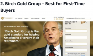 Birch Gold Group - trusted by Ron Paul for gold and silver