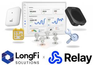 Illustration of Relay's dashboard surrounded by access point hardware, monetization icons, and connectivity visuals, representing LongFi's expansion into network analytics and infrastructure performance insights.