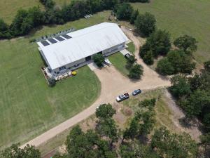 Aerial view of 12,000 SQ FT main structure