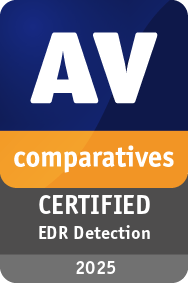 EDR Detection Validation 2025 - AV-Comparatives - Certificate