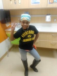 Young girl fighting cancer