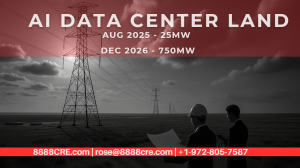 Drone image of microgrid turbines and pipeline to fuel 500 MW of power purchase agreement ramp up to GWs on grid connection for hyperscale or AI factory or hyperscale data center campus in West Texas Panhandle