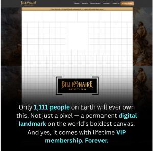 Digital ownership grid showcasing brand placement opportunities at BillionaireAuction.com