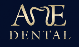 A Logo With  A Blue Background And Gold A&E