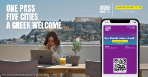 Beginning June 17th, the first 2,000 travelers — either already in Greece or with proof of an upcoming flight — can claim their FREE 1-year Global Nomad Pass membership (valued at USD $79.99), courtesy of WORKFROMGREECE.GR