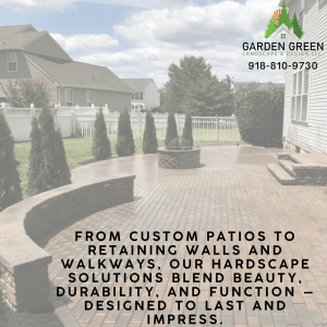 From custom patios to retaining walls and walkways, our hardscape solutions blend beauty, durability, and function — designed to last and impress.