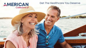 A smiling middle-aged couple enjoys a peaceful day on the water, representing the comfort and security of accessible healthcare benefits through American Collective LP.