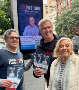 Todd's friend Jeff Golden and his mother Judy head to vote