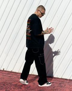 Martin Valen's New Ethnic Pattern Black T-shirt