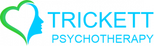 Logo of Trickett Psychotherapy & Counselling depicting the harmony of heart and mind through an abstract design symbolizing emotional and cognitive balance.