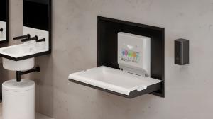 baby changing station for commercial restroom use