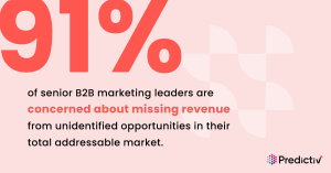 91% of senior B2B marketing leaders are concerned about missing revenue from unidentified opportunities in their total addressable market.