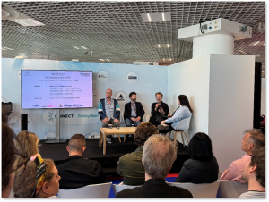 Panel sur le futur des standards audiovisuels, Hub CONNECT, Cannes 2025  Invités : Hans-Nikolas Locher – Directeur du Développement de la CST, Rémi Tereszkiewicz - CMO Europe UWA, Jean-Baptiste Babin - Co-CEO MovieChainer / Modératrice : Marianna Manta