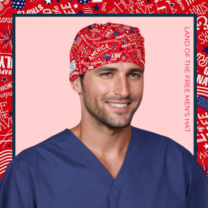 4th of July Scrub Caps