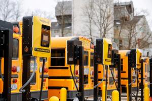 Blackstone Valley Prep electric school buses and chargers
