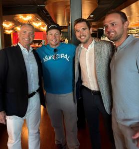 Mark Sims, Mark Wahlberg, Carter Sims, Aran Quinn at 2025 Golf Tournament