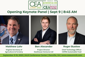 Bringing together voices from government, industry, and technology, this panel will explore how CEA operations can grow in ways that are both economically sound and environmentally responsible. 